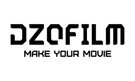 Logo von DZOFilm: Schwarzer Schriftzug „DZOFilm“ in modernem, geometrischem Stil auf transparentem Hintergrund