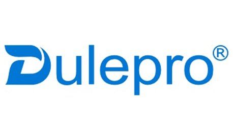 Logo von Dulepro: Blauer Schriftzug „Dulepro®“ mit stilisiertem „D“-Symbol auf weißem Hintergrund