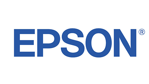 Logo von Epson: Blauer Schriftzug „EPSON“ in Großbuchstaben auf weißem Hintergrund