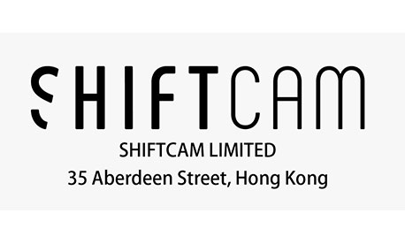 Logo von ShiftCam: Schwarzer und grauer Schriftzug „SHIFT CAM“ mit stilisiertem S-Icon auf weißem Hintergrund
